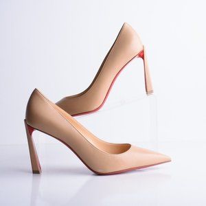 Christian Louboutin Womens Condora 85 Nude Leather Heels Pumps EU 38.5 US 8.5